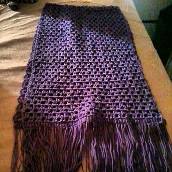 Lavender crocheted shawl