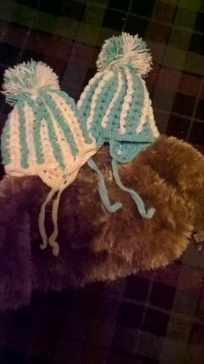 crochet fur coat and hat 