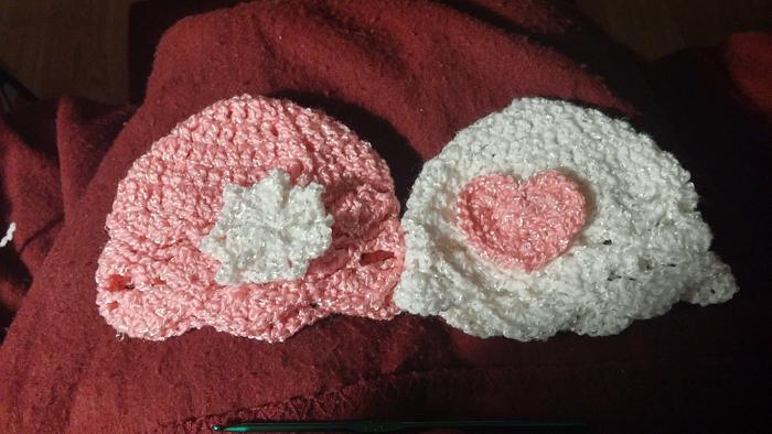 Baby girl hats to go with baby girl set #2