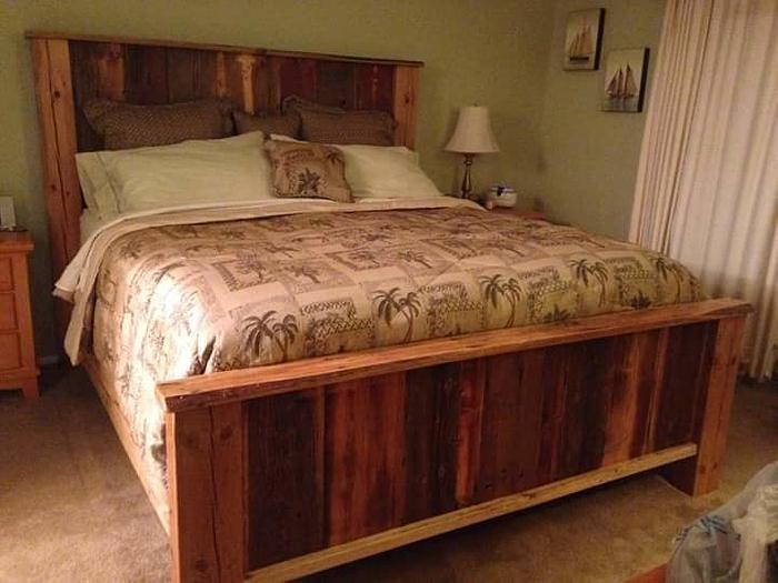 Barn wood Bed and Wall Art