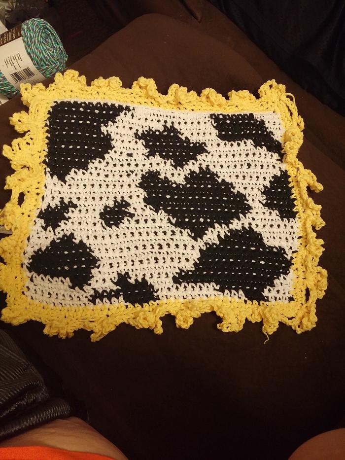 cow print dish cloth