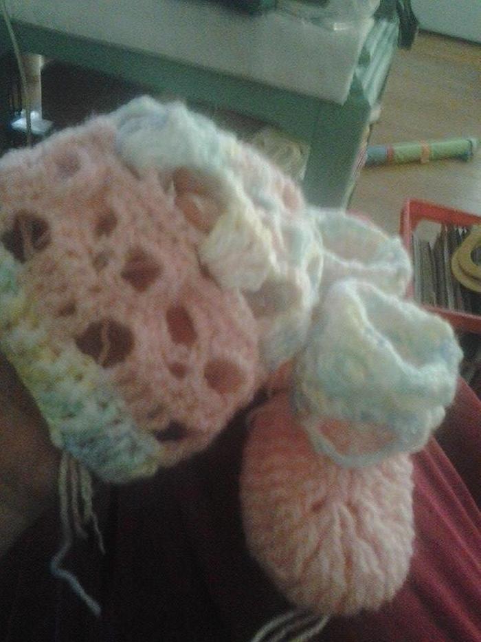 baby creepy skull hat and booties