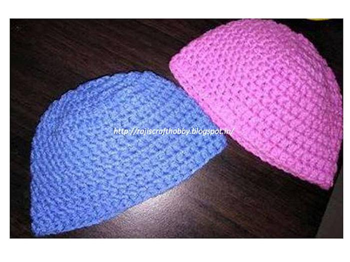 Simple Crochet Beanie Cap for Newborn