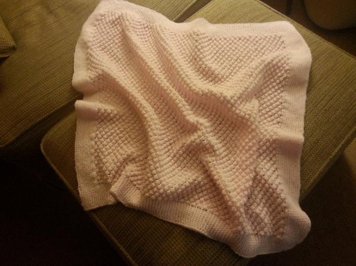 Popcorn stitch baby blanket