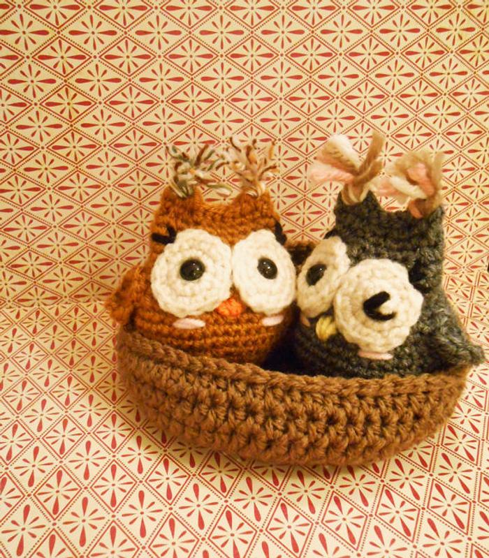 Amigurumi Owls with Nest