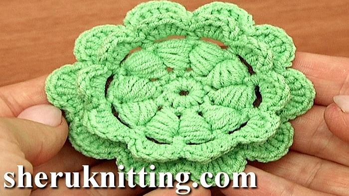 CROCHET PUFF STITCH FLOWER