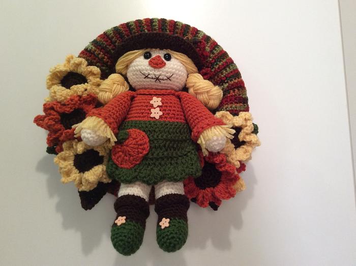 Scarecrow fall wreath