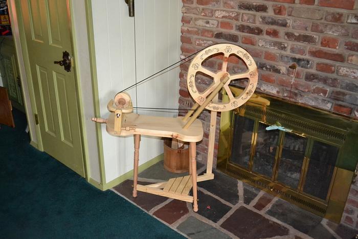 rustic spinning wheel
