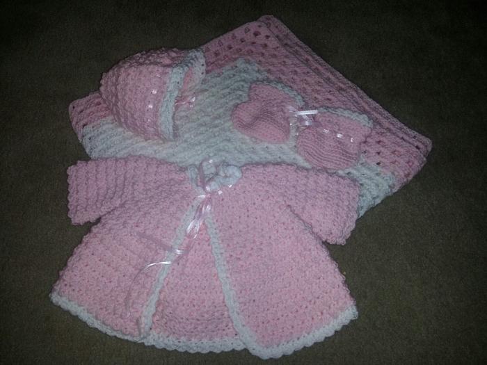 Pink baby layette