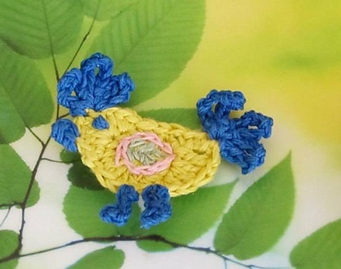 Crochet Rooster Bird Applique