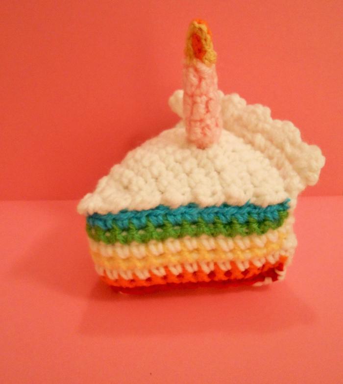 Rainbow Birthday Cake Slice