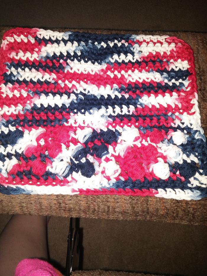 4th of july dishcloth and 2 scrubbies