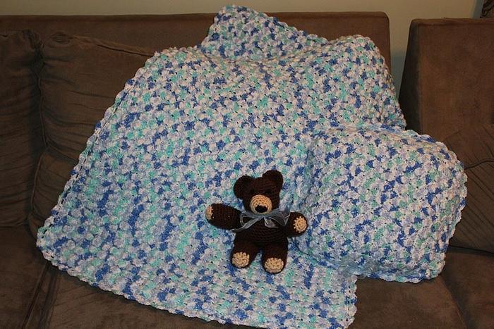 Baby Bubbles Blanket & Pillow with "Beary" Cute Bear