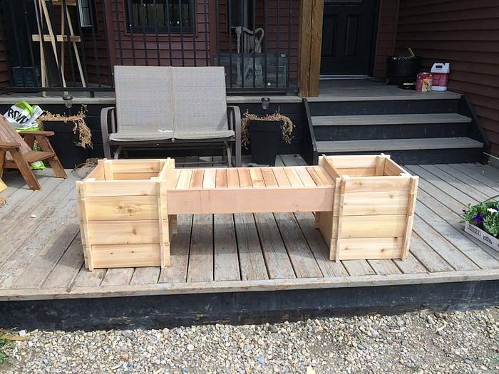 Cedar planter/bench