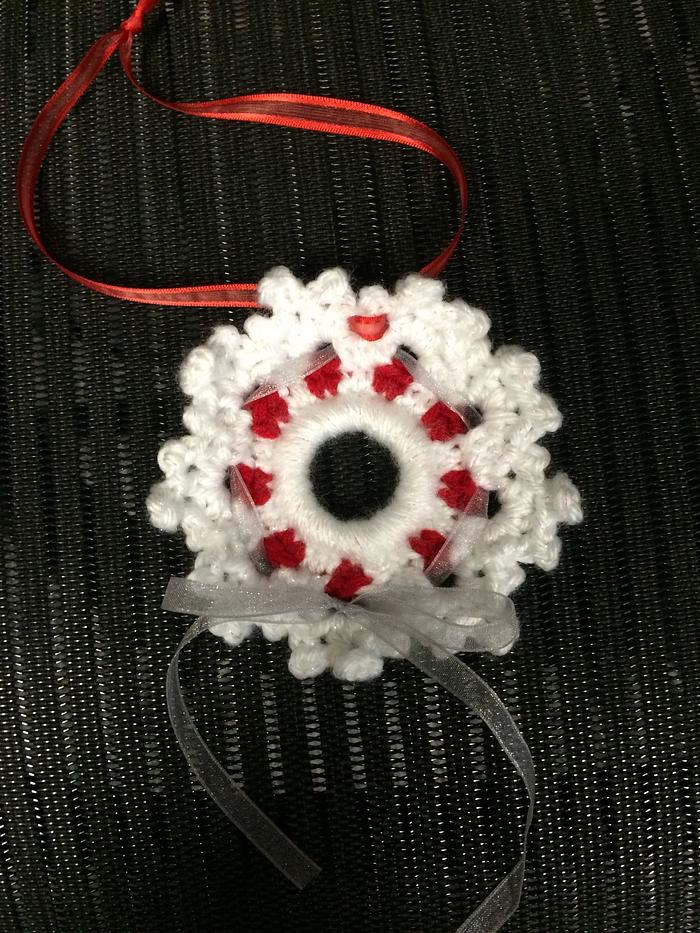 Peppermint Snowflake Ornament