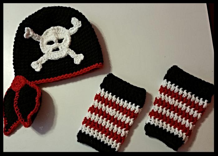 Pirate Hat and Matching Leg Warmers