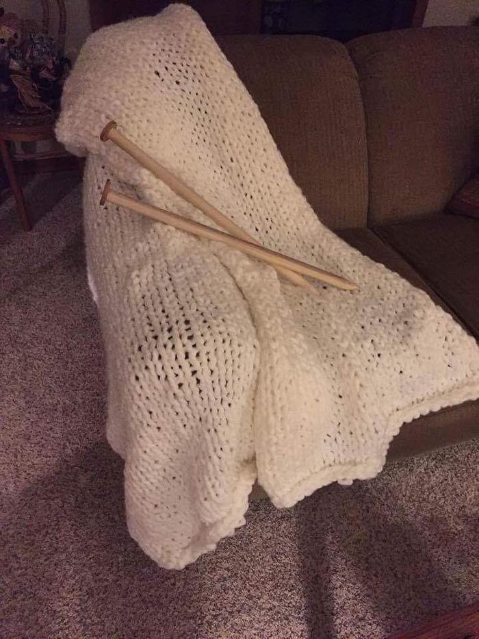 Ginormous super simple knit blanket