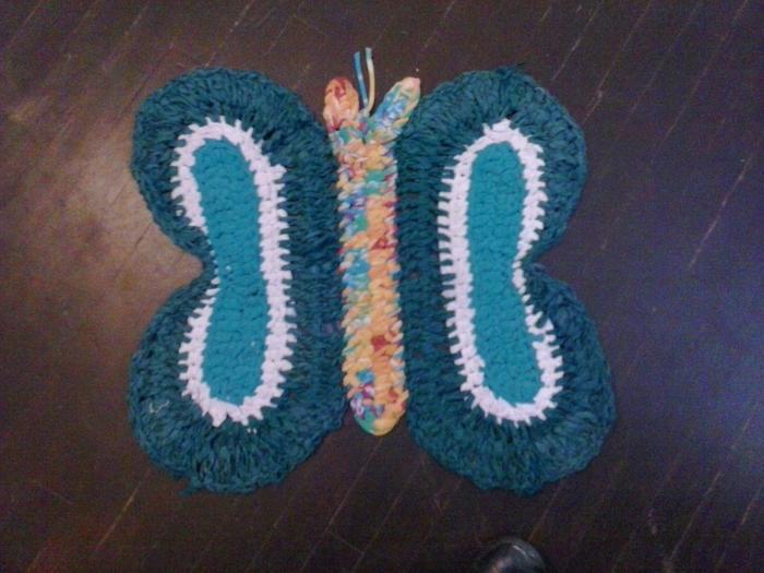 butterfly rag rug