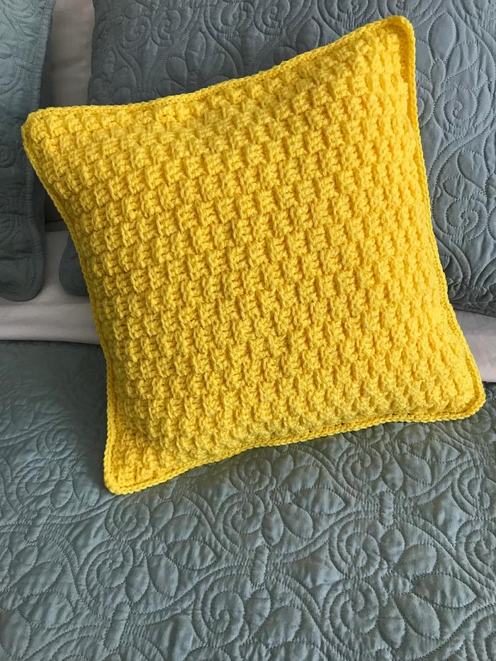 Crocheted pillow cover