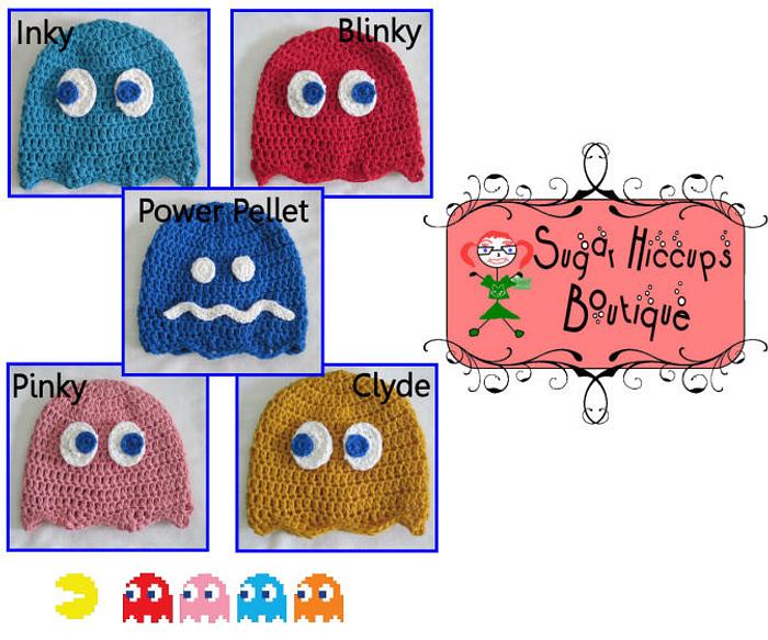 Pac Man's Arch Enemies Crochet Hats