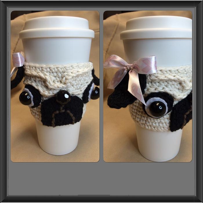 Pug Coffee Cup Cozy