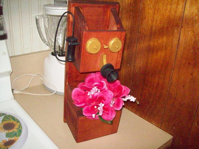 old rustic flower phone