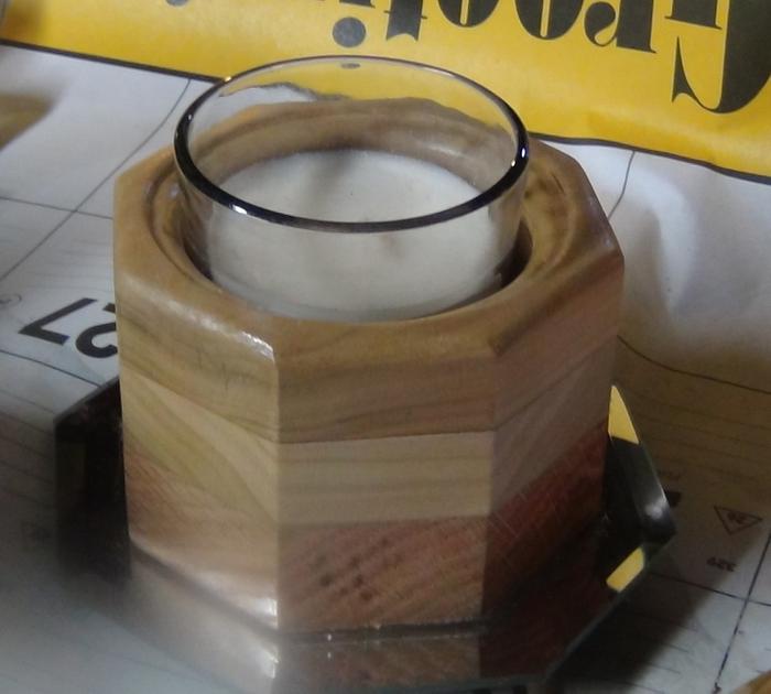 Octagon Candle Holder with miror base #2