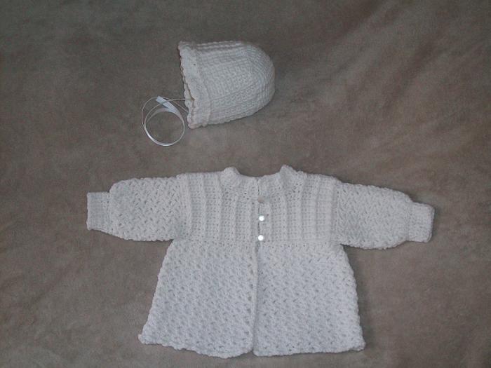 Newborn Sweater and Bonnet