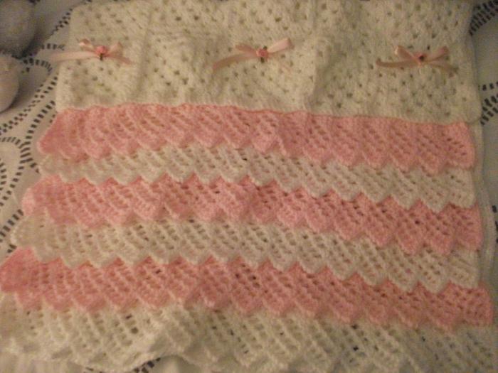 Ribbon Roses and Frills Crochet Blanket