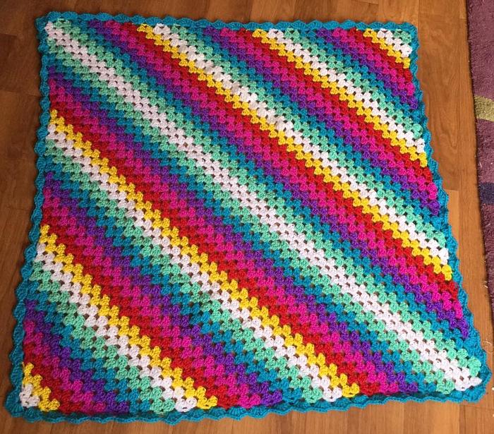 Corner to corner granny square blanket