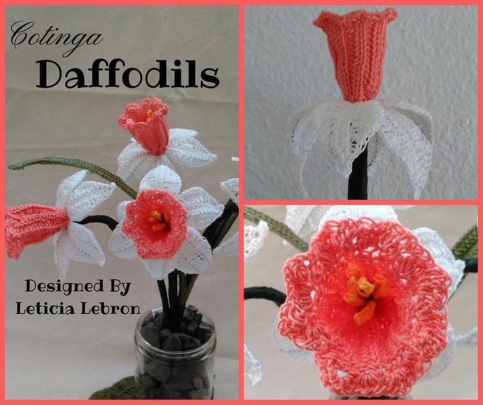 Crochet Cotinga Daffodils (Pink Species)