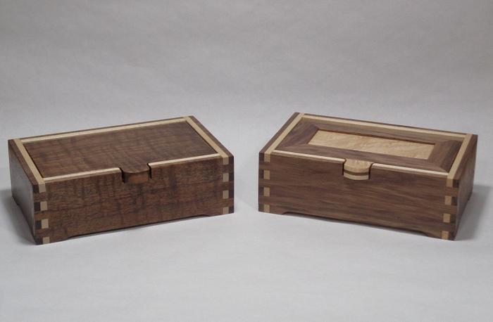 Walnut and Maple Keepsake Boxes
