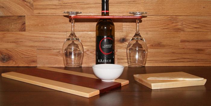 Oil Dipping Board, Cheese Board and Spreader and Wine Caddy - For Auction to Benefit ALS