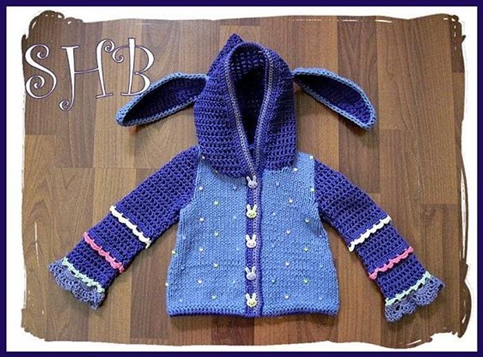 Spring Bunny Hooded Crochet/Knit Jacket