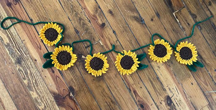 Handmade Sunflower Decorative Garland