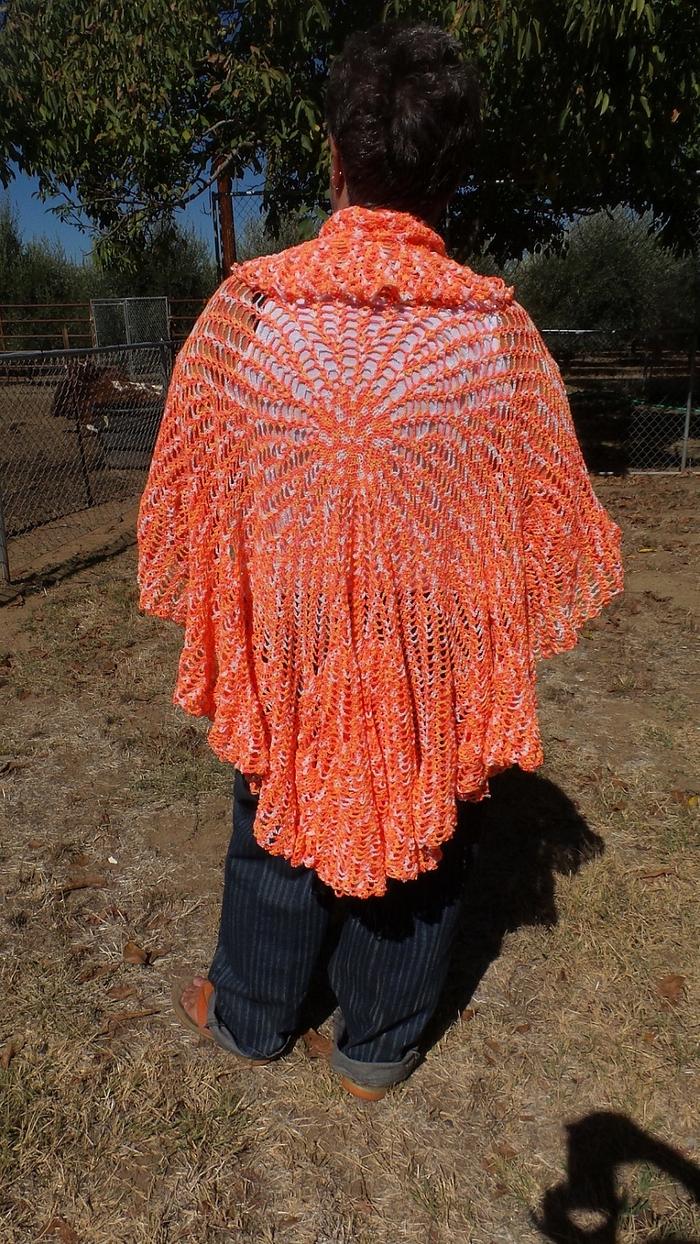Varigated orange Wedding shawl