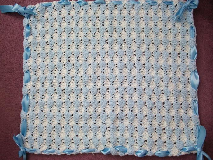 Blue and Mint Crochet Blanket