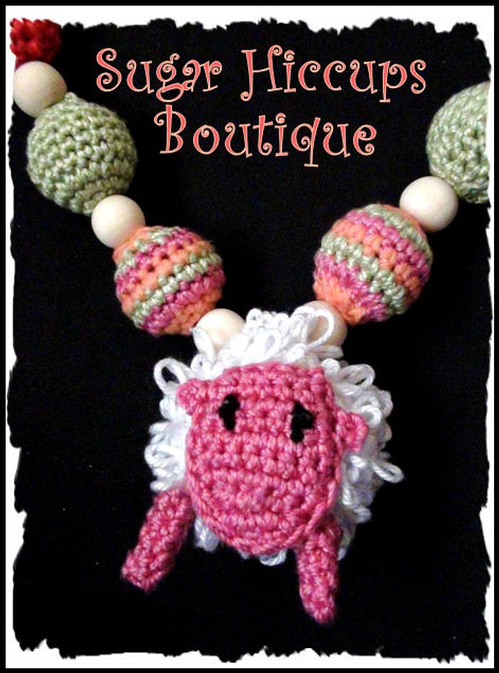 Little Lambie Crochet Nursing Necklace