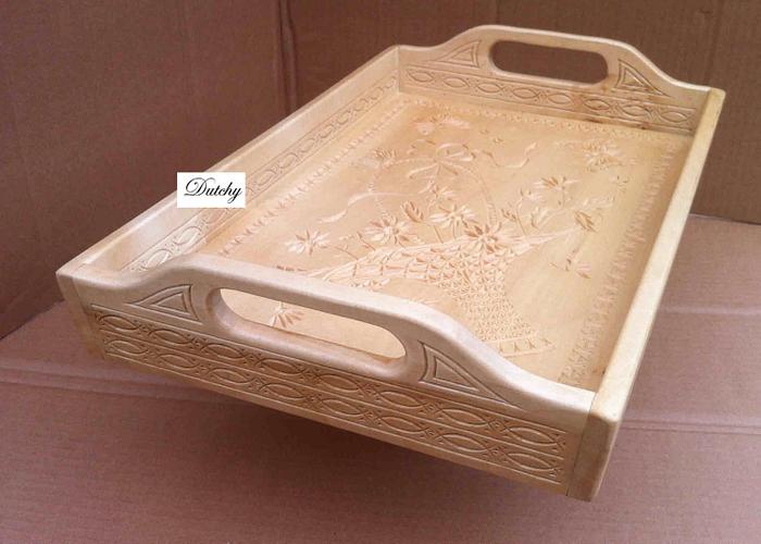 Chip carved tray
