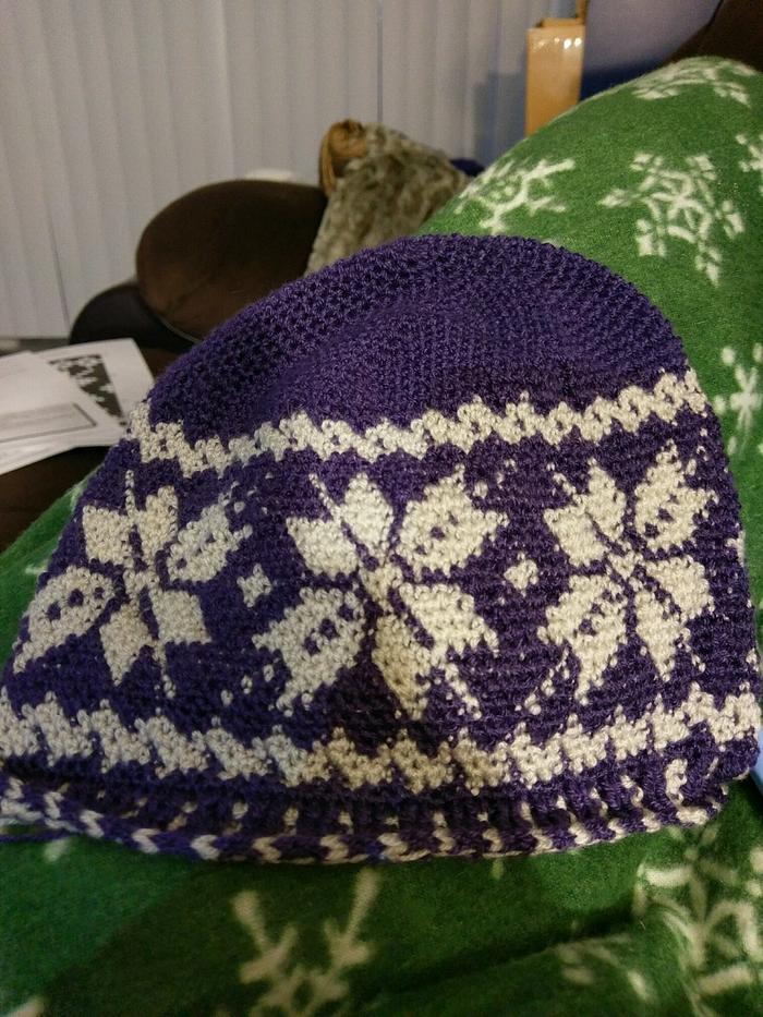 Snowflake Fair Isle Crochet hat