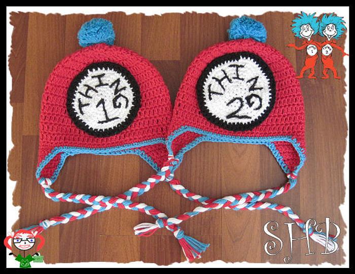 Thing 1 and Thing 2 Crochet Hats