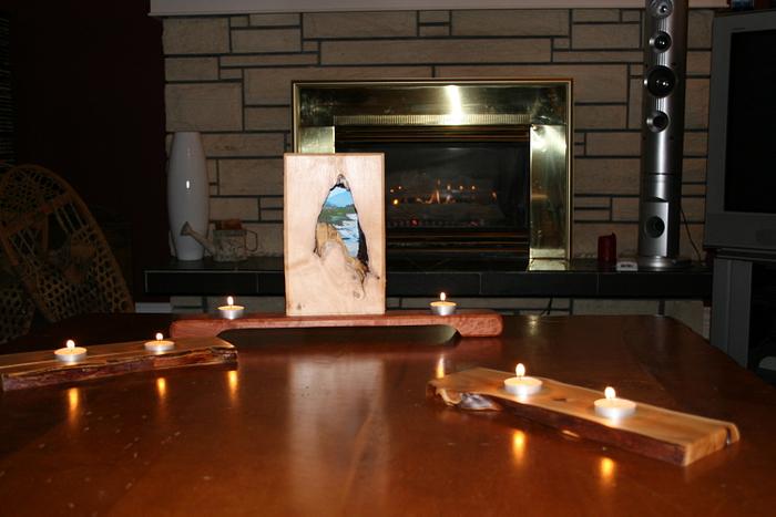 Natural Picture Frame and Candle Holder