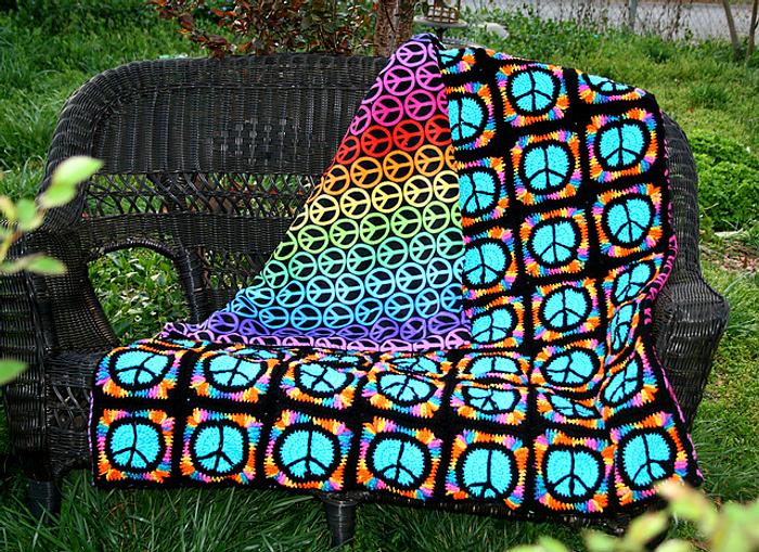 peace sign blanket