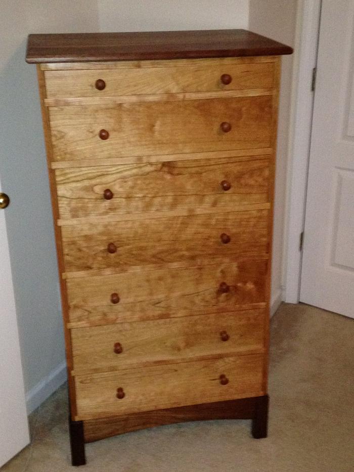 Walnut and Cherry Lingerie Chest