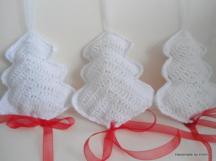 Crocheted Christmas Decorations, Сhristmas tree ornaments,New Year Decoration