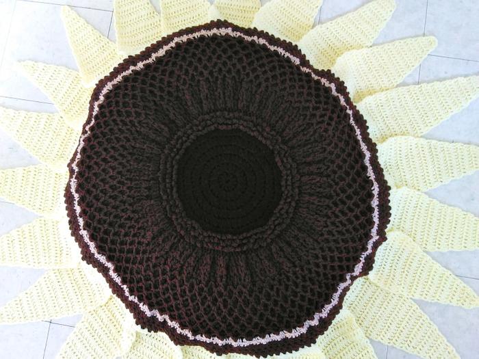 Lemon Queen Sunflower Beanbag and Rug Pattern