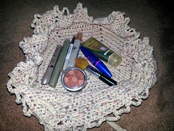 Drawstring makeup bag.
