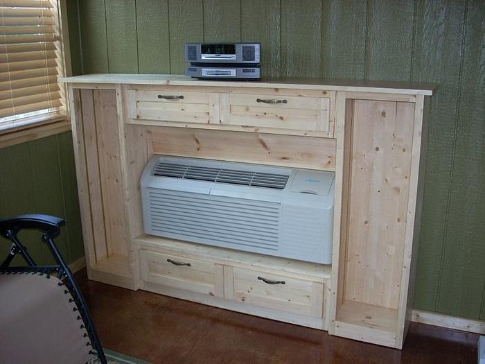HVAC Unit Surround:  Display and Storage Cabinet
