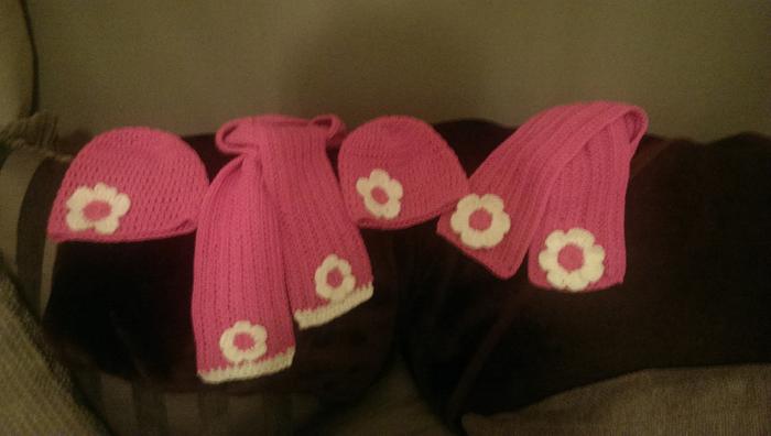 hats and scarfs for two wee girls 