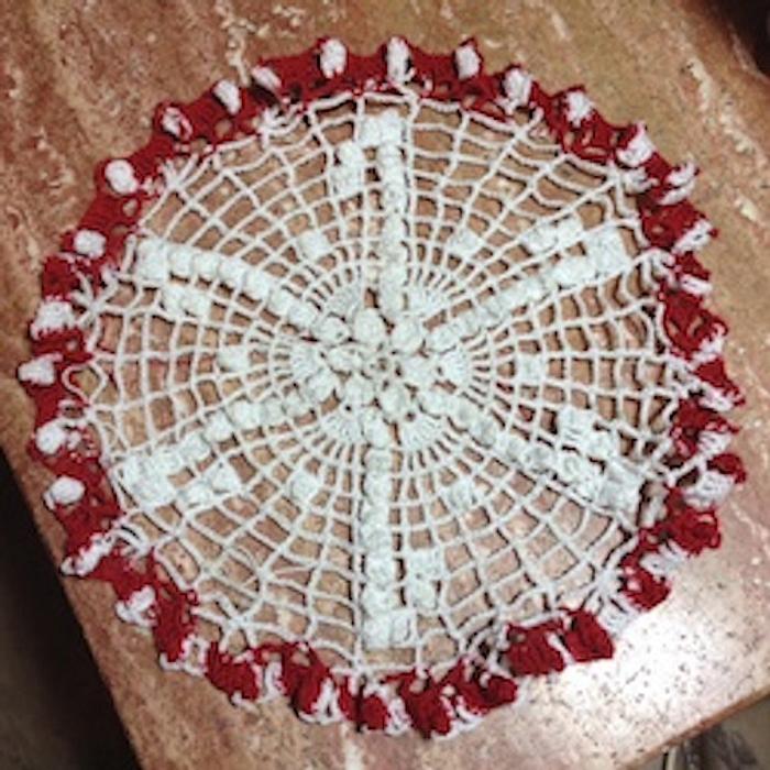 Christmas Candy Canes Doily